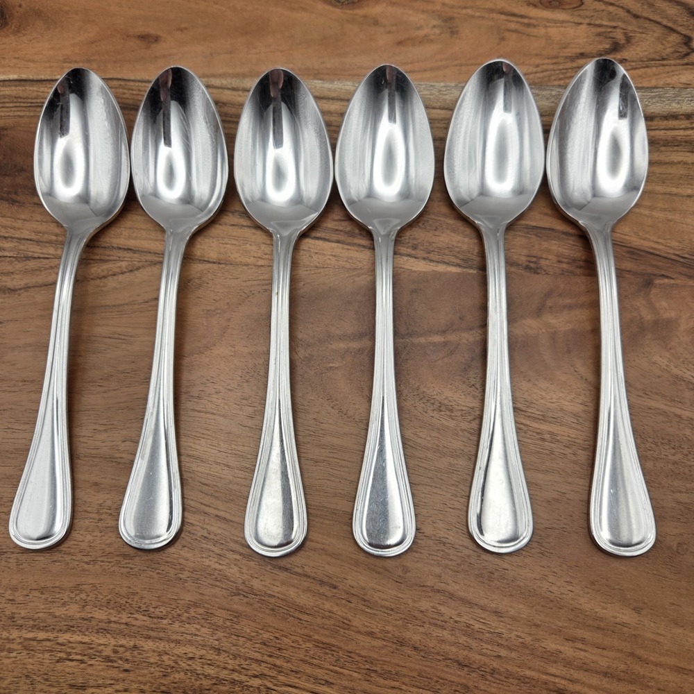 Set Of 6 Wallace Rockport Soup Spoons 18/10 Stainless Steel